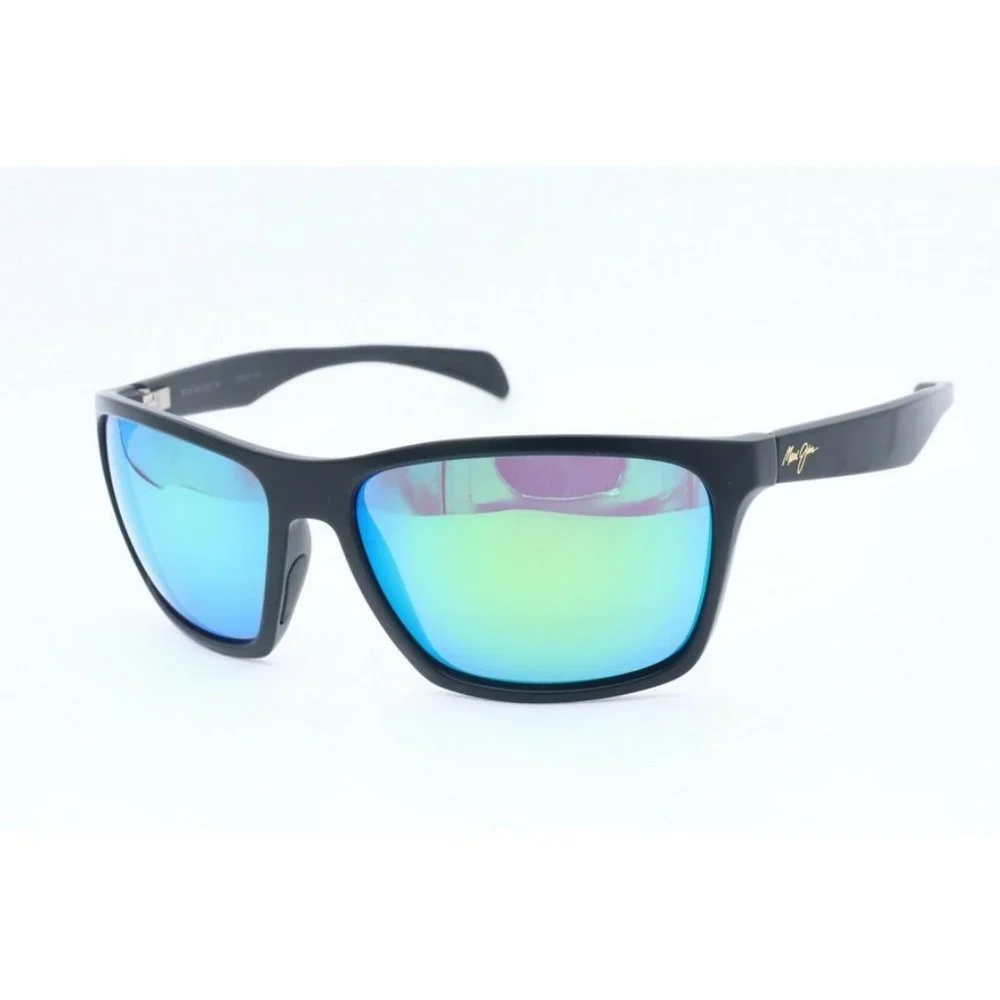 Maui Jim Makoa MJ 804-2M Square Black Sunglasses Polarized Green Gradient Lenses